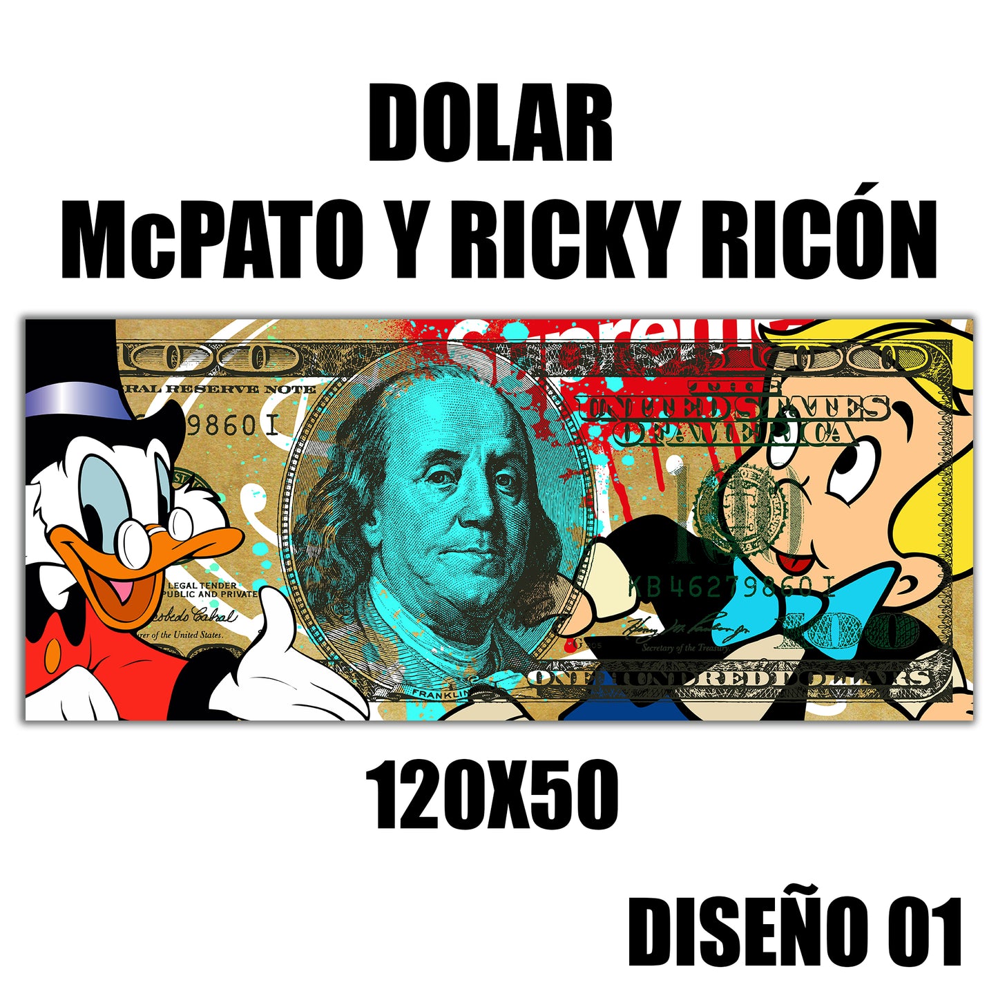 Cuadro Dolar 120x50
