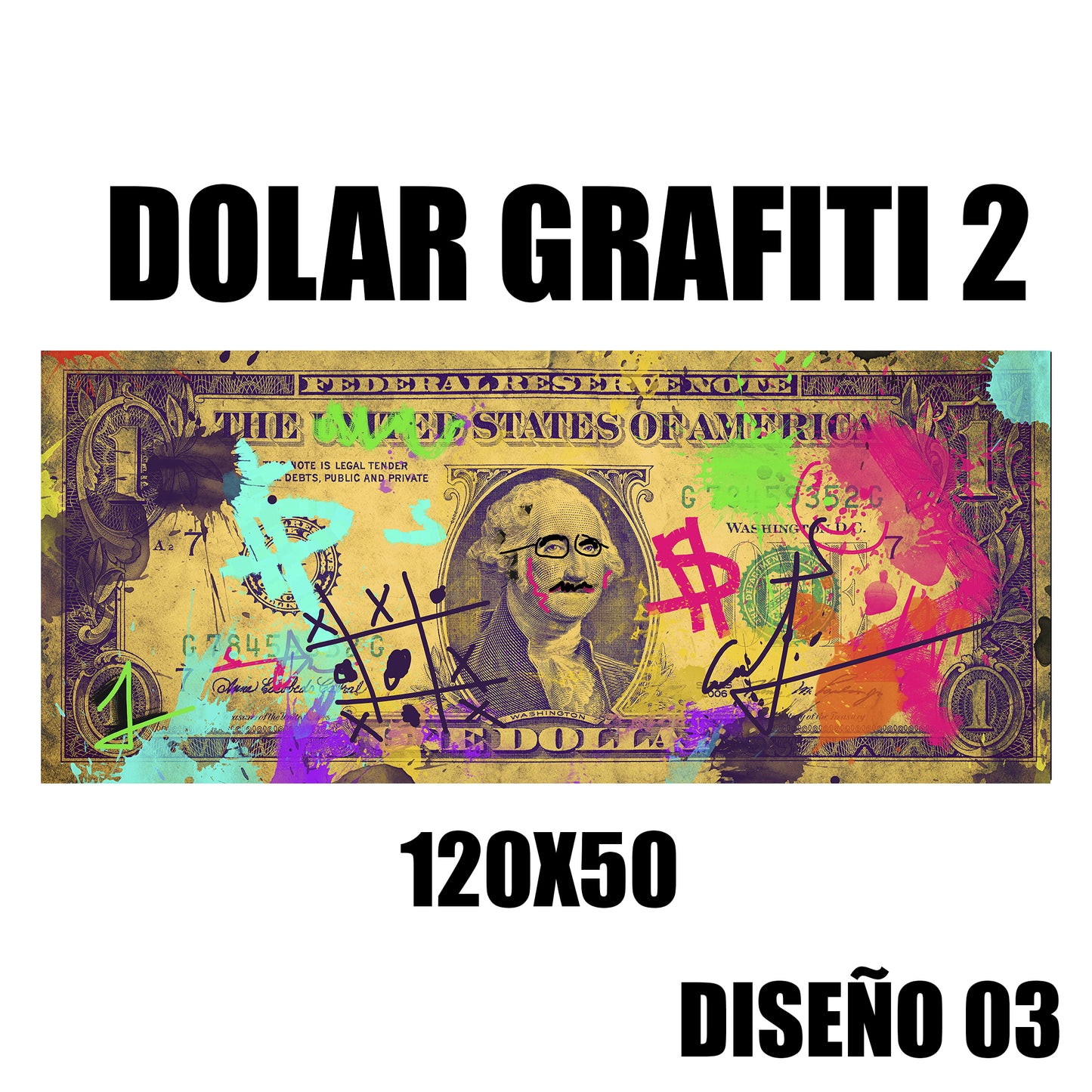 Cuadro Dolar 120x50