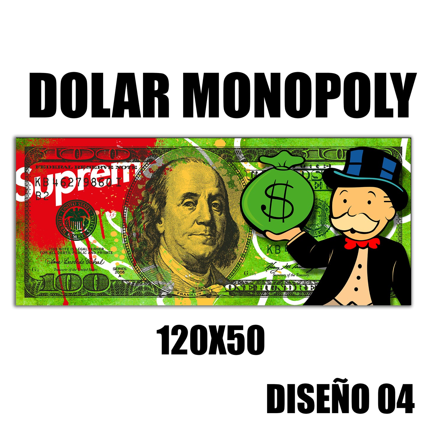 Cuadro Dolar 120x50