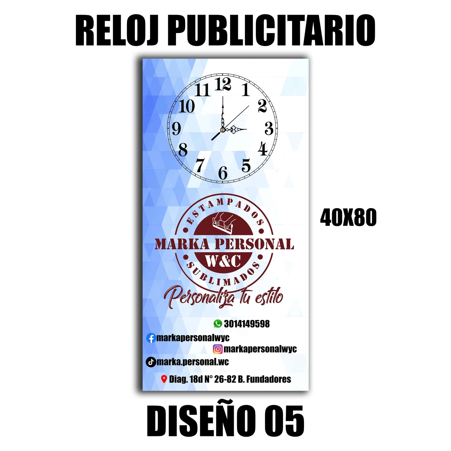 Reloj Cuadro 80x40