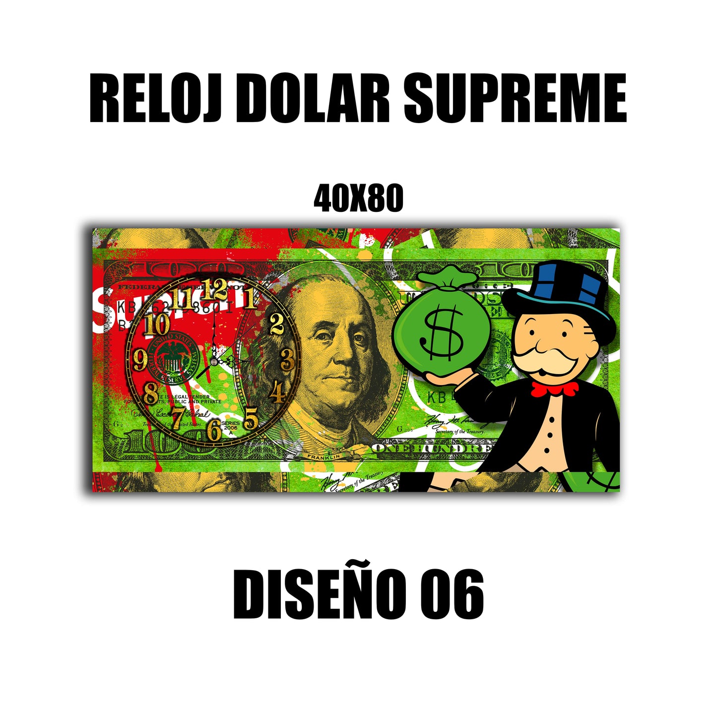 Reloj Cuadro 80x40