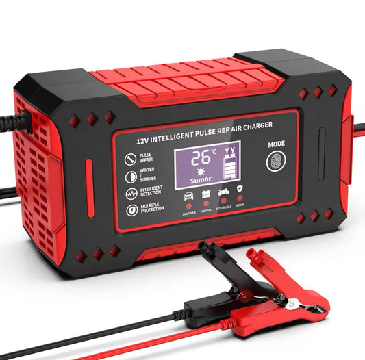 Cargador Bateria Auto 12v Pantalla Lcd