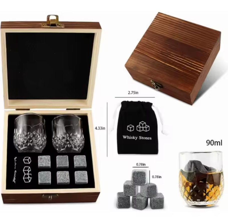 Juego Set Lujo Para Whisky Con Piedras