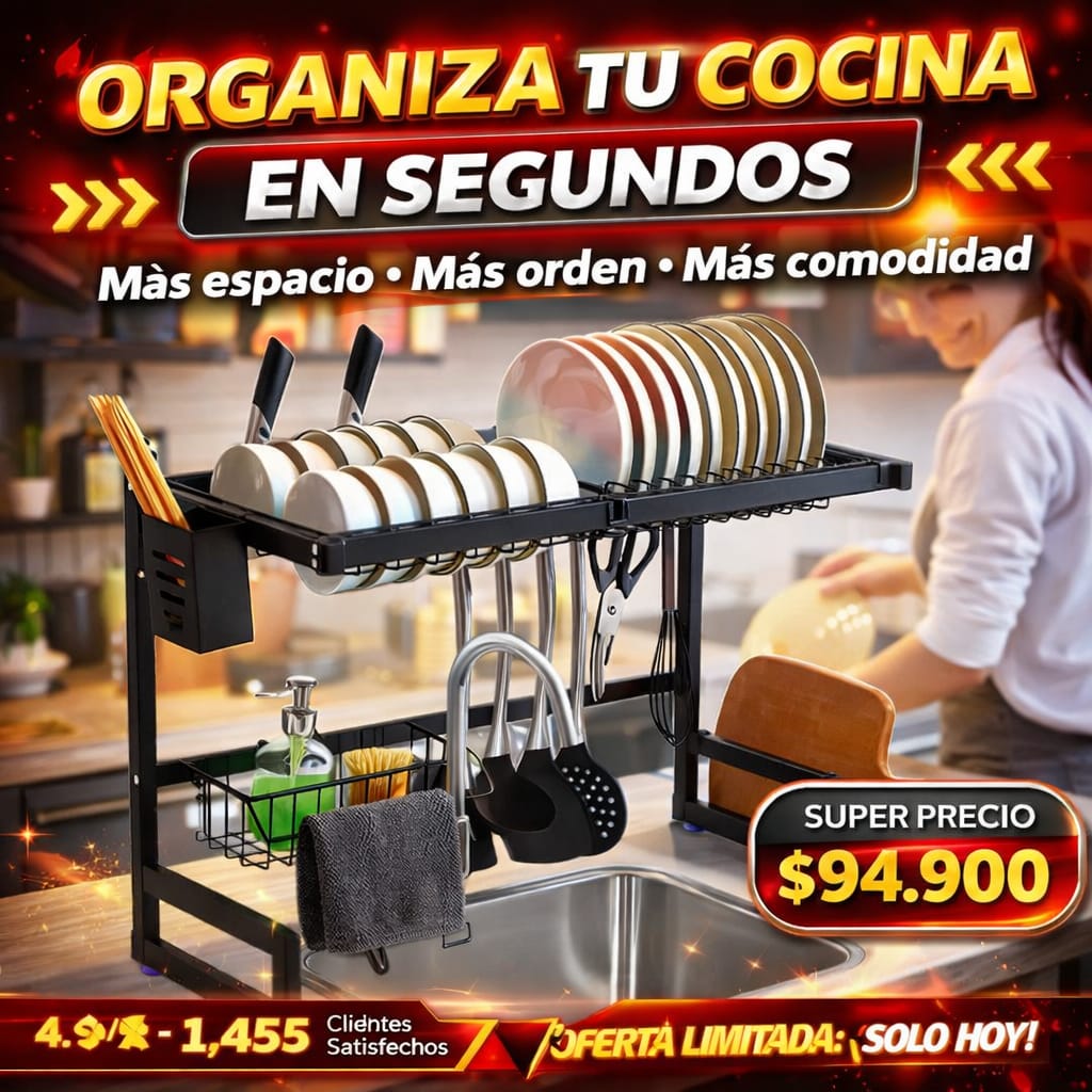 Escurridor de Platos Sobre Fregadero | Platero Ahorrador de Espacio Premium