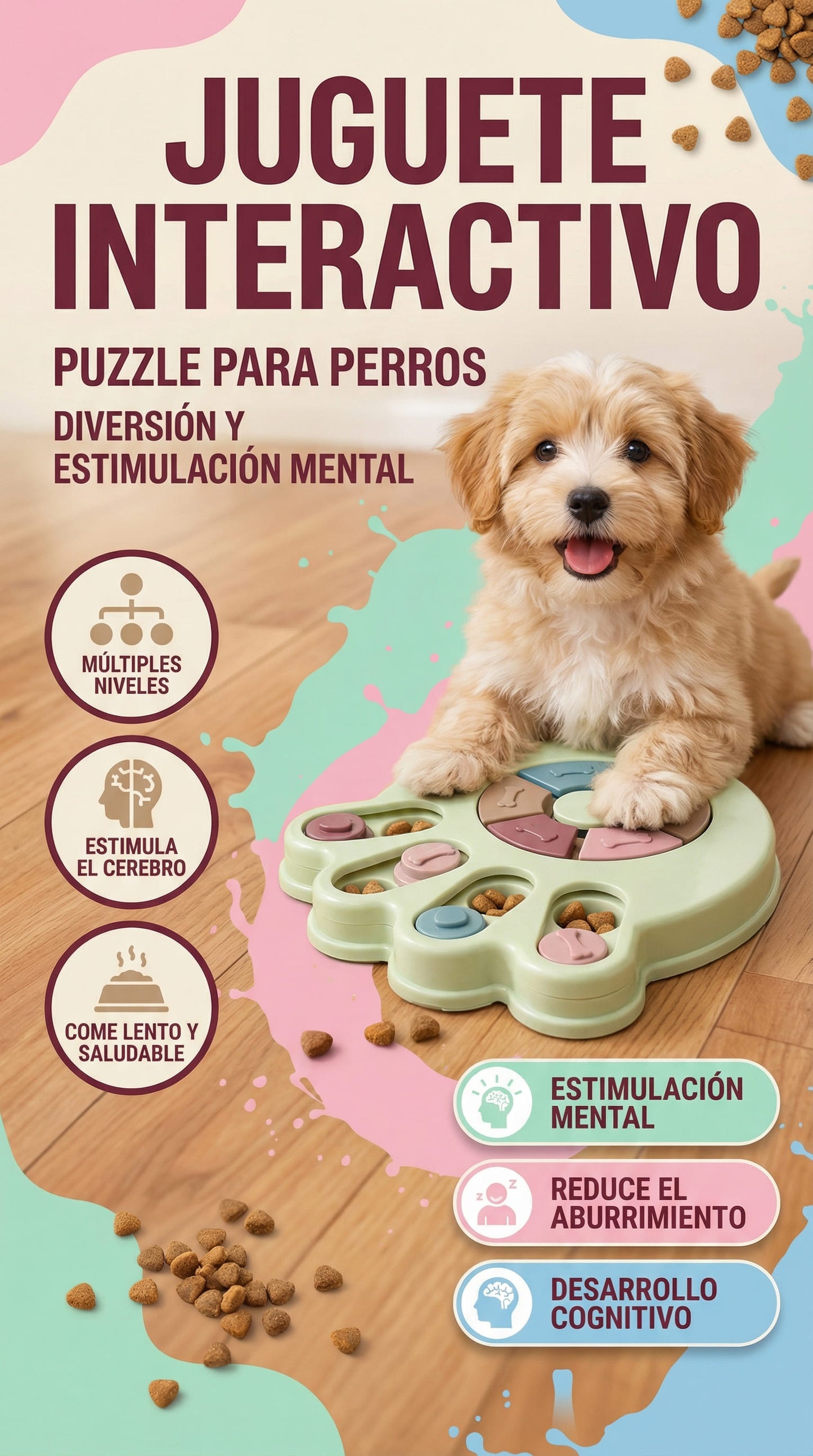 PLATO INTERACTIVO INTELIGENTE (Puzzle Para Perros)