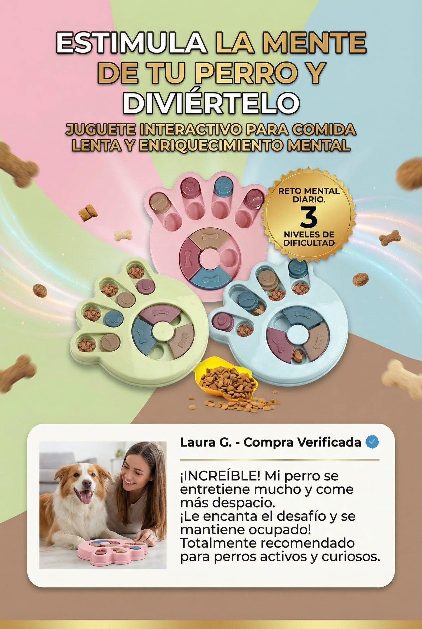 PLATO INTERACTIVO INTELIGENTE (Puzzle Para Perros)